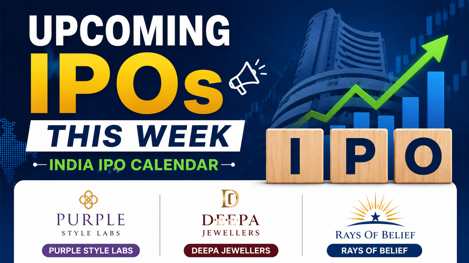 Upcoming IPOs This Week: Purple Style Labs, Deepa Jewellers & Rays of Belief